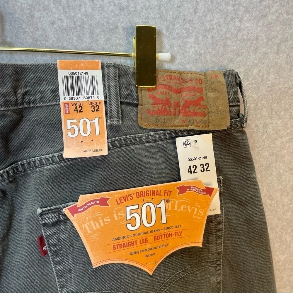 Levi’s 501 Gray Button Fly Denim Jeans
